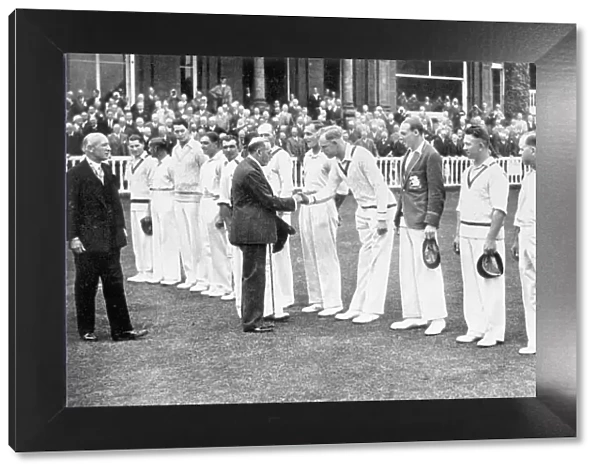 The King with the English cricket team