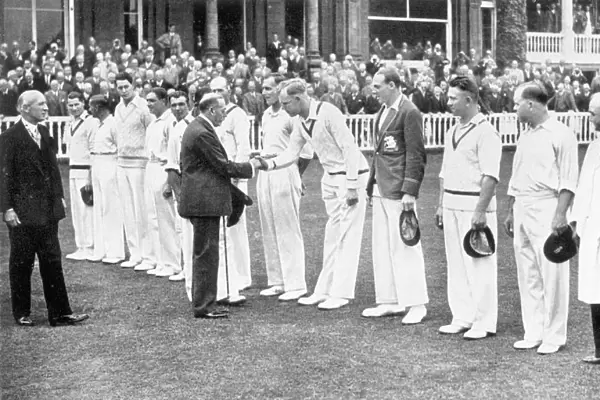 The King with the English cricket team