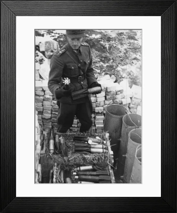 Framed Print : Captured Russian bombs WWII Framed Print : Captured Russian bombs WWII