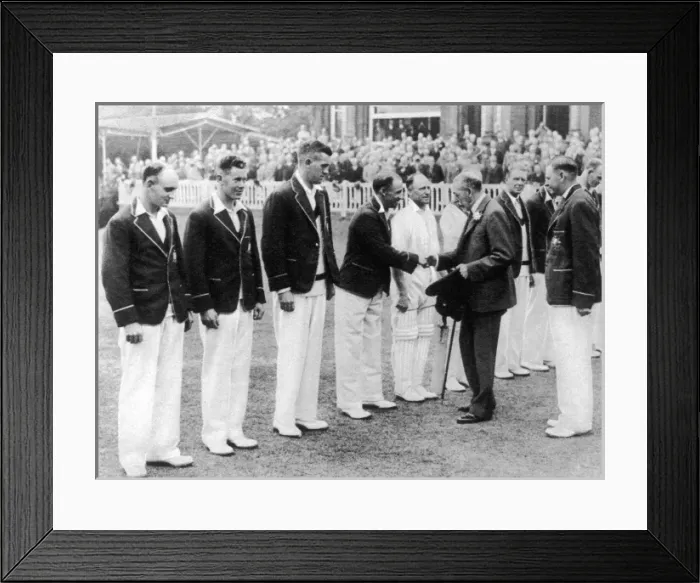 Framed Print : Englands test match victory: meeting the King Framed Print : Englands test match victory: meeting the King