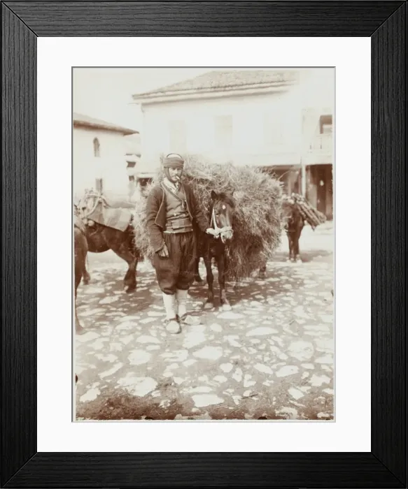 Framed Print : Eastern Turkish Peasant Man and pony Framed Print : Eastern Turkish Peasant Man and pony