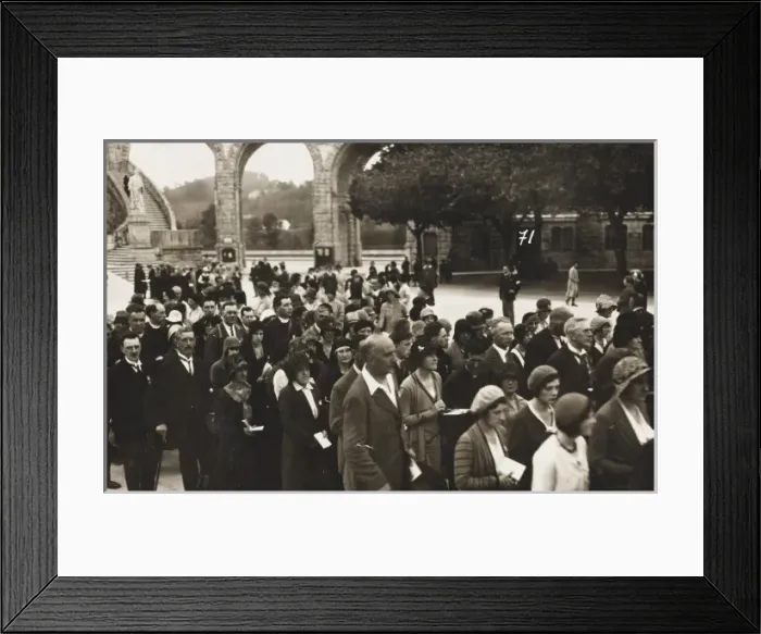 Framed Print : Crowd at Grotto at Lourdes, France Framed Print : Crowd at Grotto at Lourdes, France