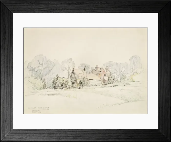 Framed Print : Cottages near Bushey, Herts Framed Print : Cottages near Bushey, Herts