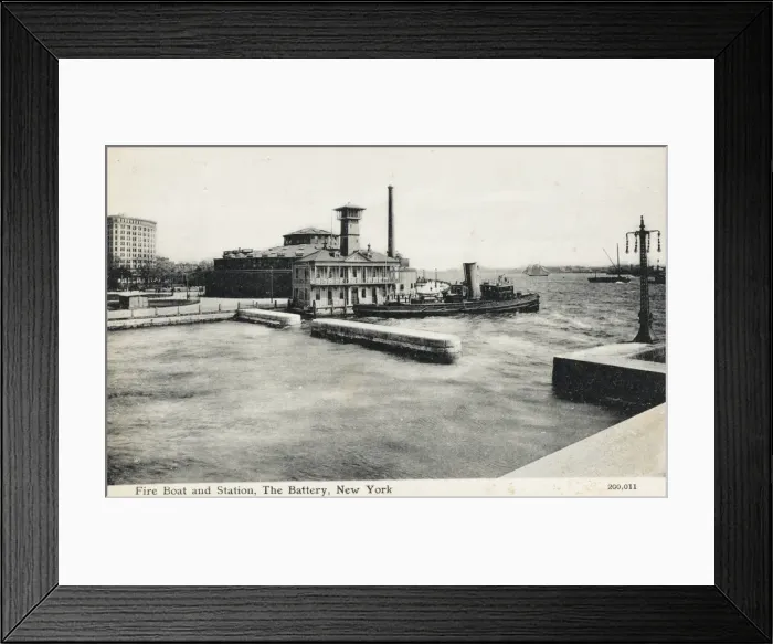 Framed Print : Fire Boat and Station - The Battery - New York City Framed Print : Fire Boat and Station - The Battery - New York City