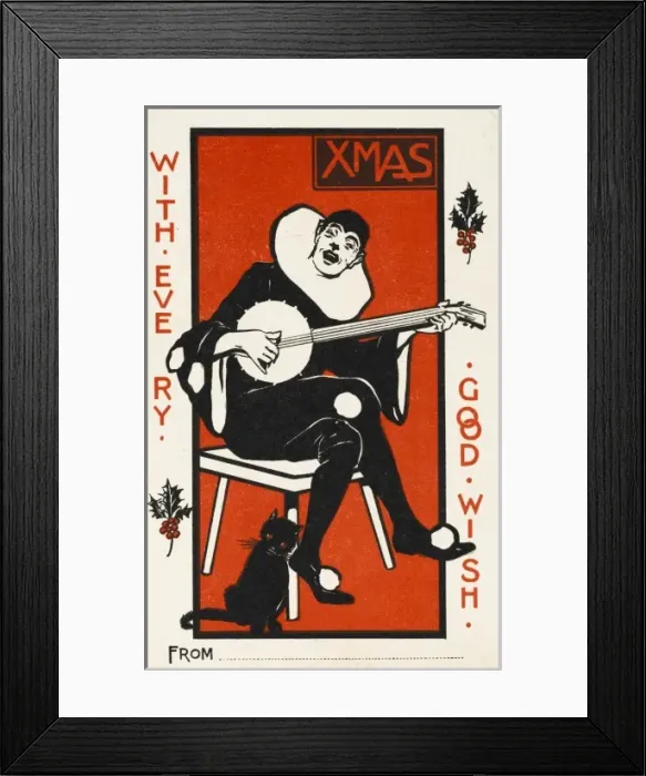 Framed Print : A Pierrot playing the banjo Framed Print : A Pierrot playing the banjo