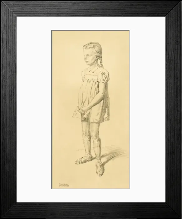 Framed Print : Study of a Young Girl