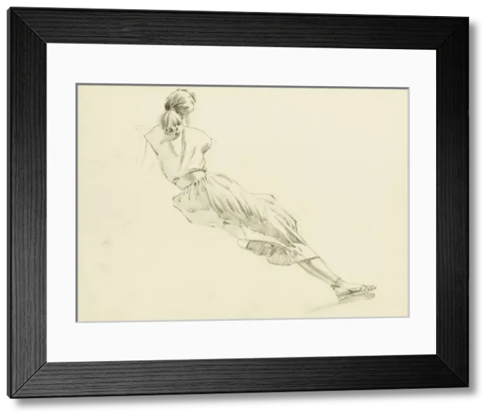 Framed Print : Rear view of woman sitting Framed Print : Rear view of woman sitting