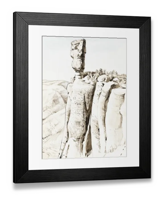 Framed Print : Rock perched precariously on clifftop Framed Print : Rock perched precariously on clifftop