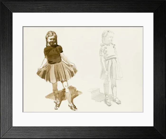 Framed Print : Studies of a young girl Framed Print : Studies of a young girl