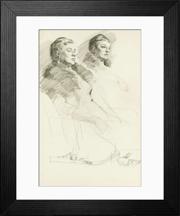 Framed Print : Two women in furs Framed Print : Two women in furs