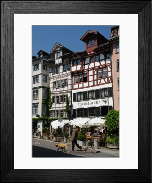 Framed Print : Old timber-framed buildings, St Gallen, Switzerland Framed Print : Old timber-framed buildings, St Gallen, Switzerland