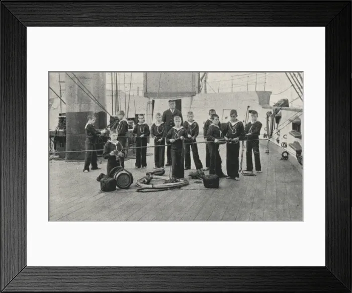 Framed Print : Seamanship Class, Training Ship Wellesley, North Shields Framed Print : Seamanship Class, Training Ship Wellesley, North Shields