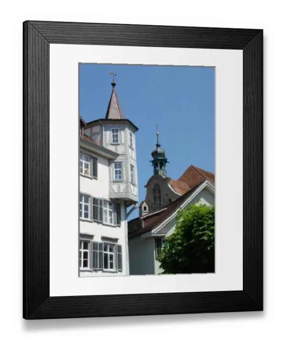 Framed Print : Architectural details, old part of St Gallen, Switzerland Framed Print : Architectural details, old part of St Gallen, Switzerland