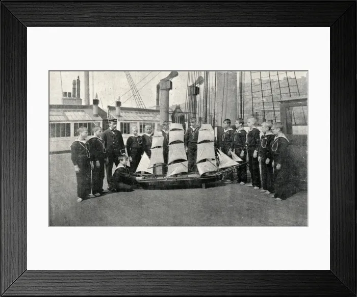Framed Print : Practical Seamanship, Training Ship Wellesley, North Shields Framed Print : Practical Seamanship, Training Ship Wellesley, North Shields