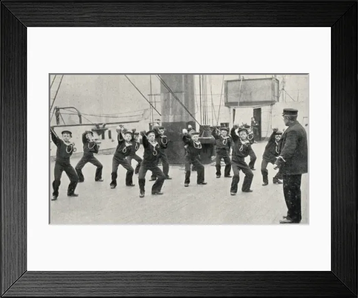 Framed Print : Cutlass Exercise, Training Ship Wellesley, North Shields Framed Print : Cutlass Exercise, Training Ship Wellesley, North Shields