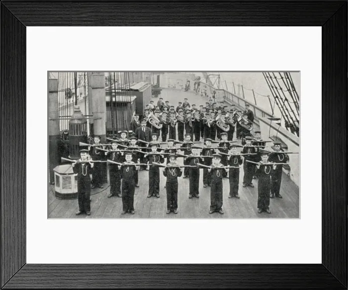 Framed Print : PE and Band, Training Ship Wellesley, North Shields Framed Print : PE and Band, Training Ship Wellesley, North Shields