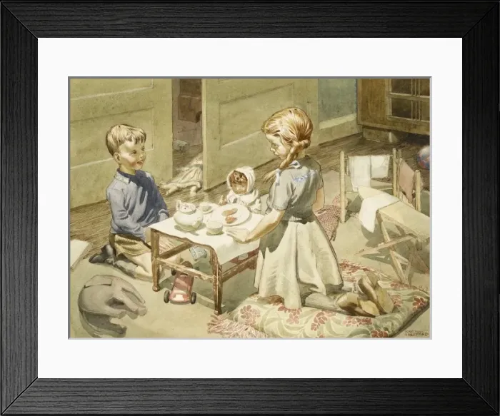Framed Print : A dolls tea party Framed Print : A dolls tea party