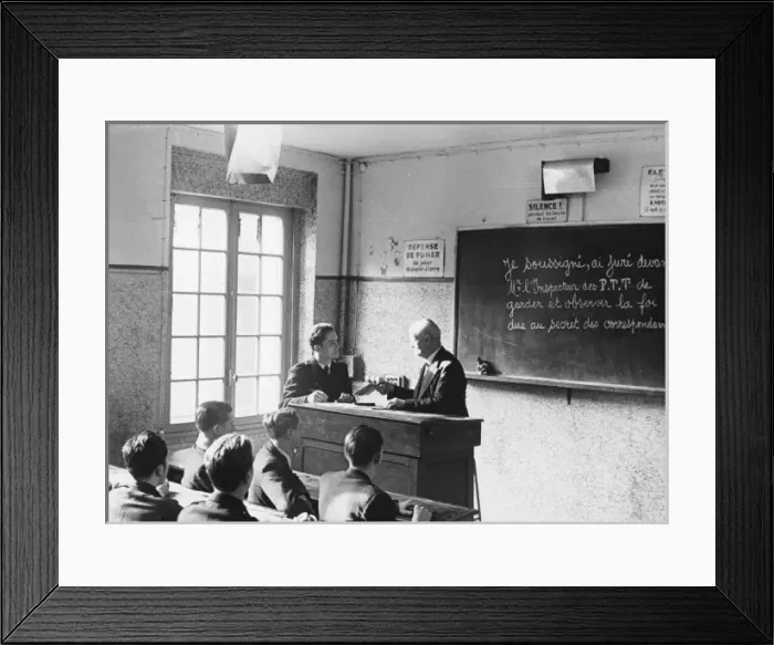 Framed Print : French radio operator training WWII Framed Print : French radio operator training WWII