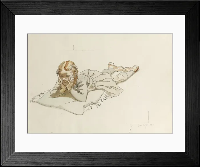 Framed Print : Girl lying down Framed Print : Girl lying down