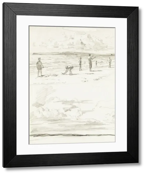Framed Print : Family on Solent Road Beach, Southbourne Framed Print : Family on Solent Road Beach, Southbourne
