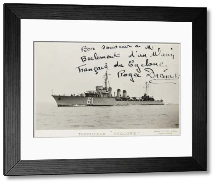 Framed Print : French Navy Destroyer WWII Framed Print : French Navy Destroyer WWII