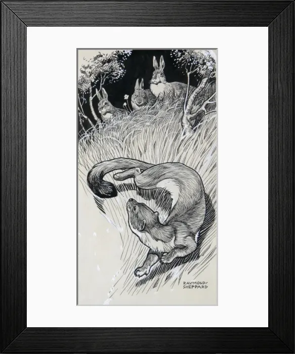 Framed Print : Stoat and Rabbits Framed Print : Stoat and Rabbits