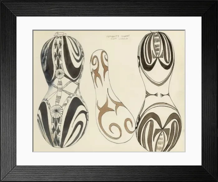 Framed Print : Admiralty Islands - decorated gourds Framed Print : Admiralty Islands - decorated gourds