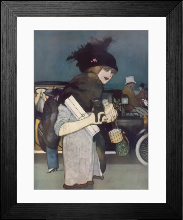 Framed Print : Christmas Shopping 1913 Framed Print : Christmas Shopping 1913