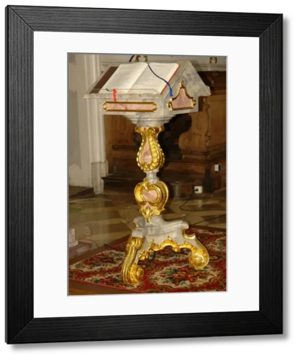Framed Print : Rococo lectern, Studienkirche, Dillingen, Bavaria, Germany