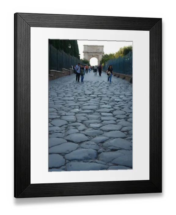 Framed Print : Roman road and Arch of Titus, Rome, Italy Framed Print : Roman road and Arch of Titus, Rome, Italy