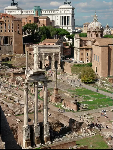 General view of The Forum, Rome, Italy