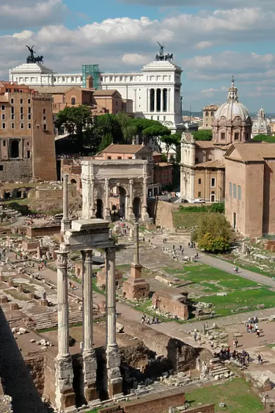 General view of The Forum, Rome, Italy