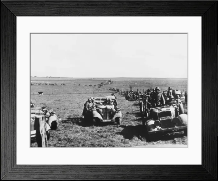 Framed Print : German motorised column