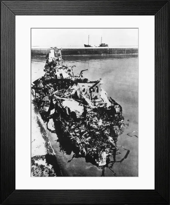 Framed Print : Destroyed warship WWII Framed Print : Destroyed warship WWII