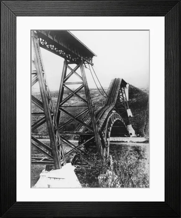 Framed Print : Collapsed Bridge, Poland 1914 Framed Print : Collapsed Bridge, Poland 1914