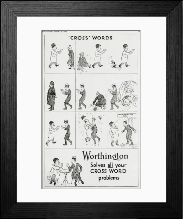 Framed Print : Worthington Crosswords advertisement Framed Print : Worthington Crosswords advertisement