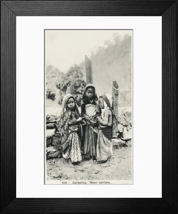 Framed Print : Water Carriers from Darjeeling, India Framed Print : Water Carriers from Darjeeling, India