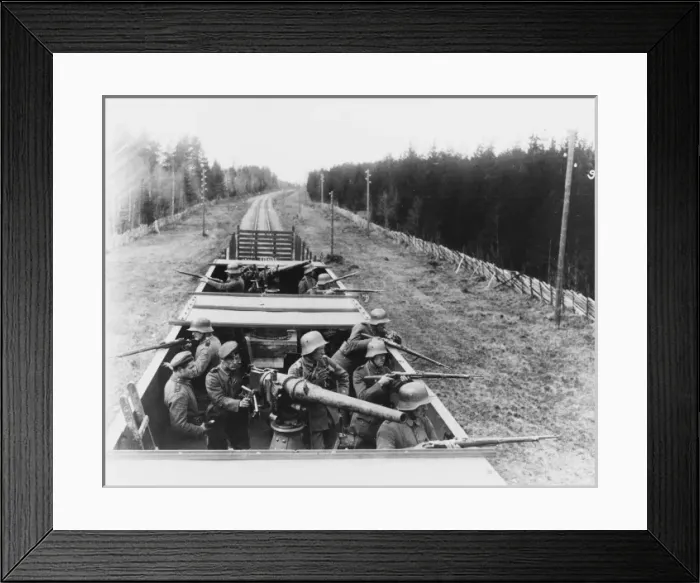 Framed Print : Armoured train WWI Framed Print : Armoured train WWI