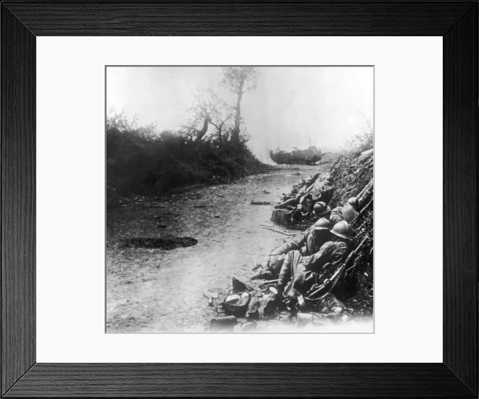 Framed Print : Tank attack WWI Framed Print : Tank attack WWI