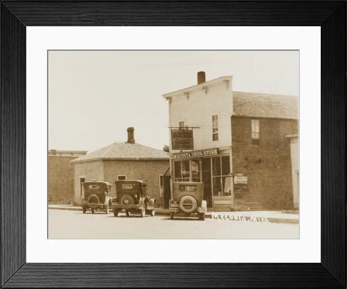 Framed Print : Drug Store, Mecosta Village, Michingan Framed Print : Drug Store, Mecosta Village, Michingan