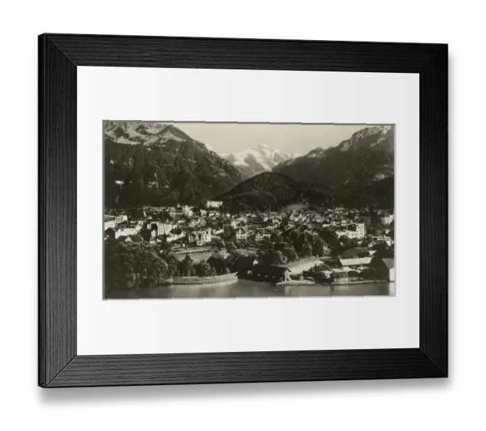Framed Print : Interlaken with Jungfrau Mountain in rear Framed Print : Interlaken with Jungfrau Mountain in rear