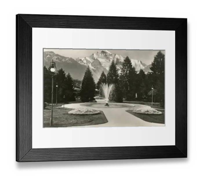 Framed Print : Interlaken Kurgarten with Jungfrau Mountain behind Framed Print : Interlaken Kurgarten with Jungfrau Mountain behind