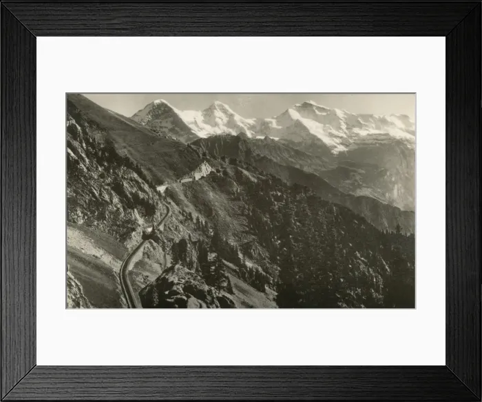 Framed Print : High Alpine road with the Jungfrau in distance Framed Print : High Alpine road with the Jungfrau in distance