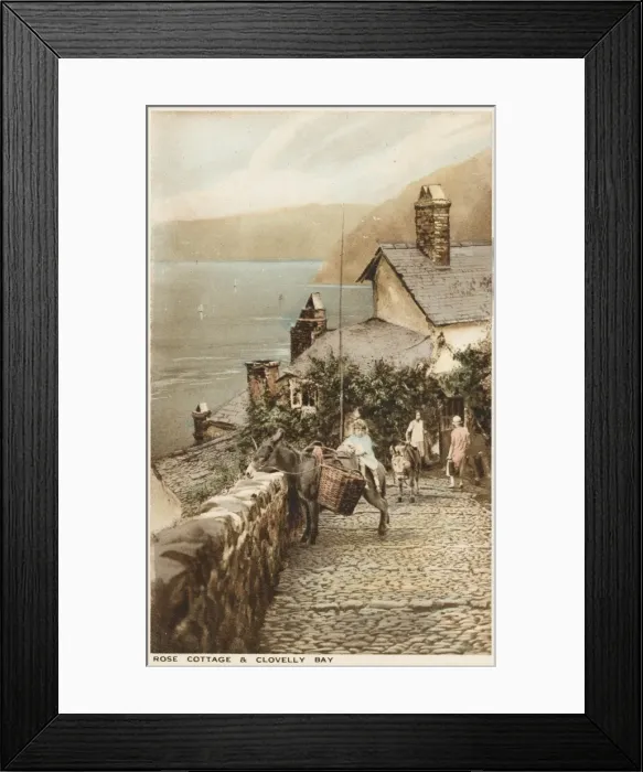 Framed Print : Clovelly, Cornwall - Donkey on the cobbled path Framed Print : Clovelly, Cornwall - Donkey on the cobbled path