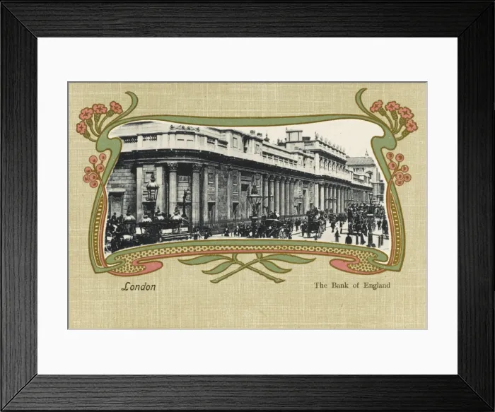 Framed Print : The Bank of England - Art Nouveau Border Framed Print : The Bank of England - Art Nouveau Border