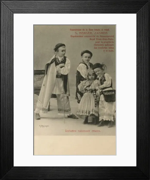 Framed Print : Croatian National Costume - Advertising card Framed Print : Croatian National Costume - Advertising card