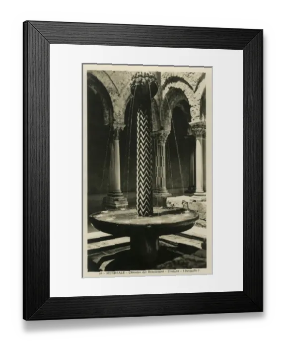 Framed Print : Fountain at the Chiostro dei Benedettini, Monreale, Sicily Framed Print : Fountain at the Chiostro dei Benedettini, Monreale, Sicily