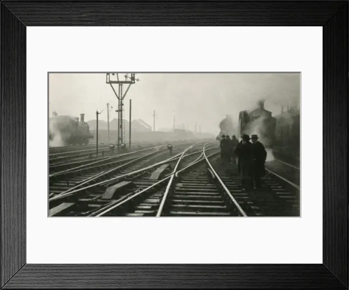 Framed Print : Railway junction in the morning mist (alternate version) Framed Print : Railway junction in the morning mist (alternate version)