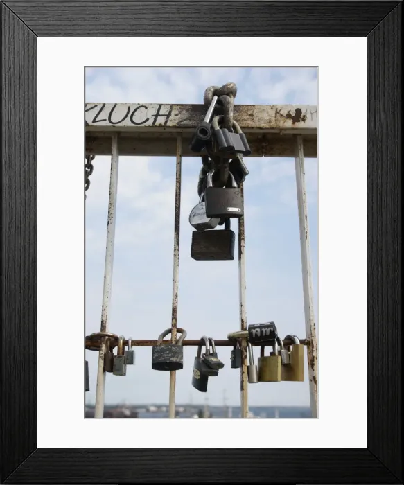 Framed Print : Love Locks on display in Odessa, Ukraine Framed Print : Love Locks on display in Odessa, Ukraine