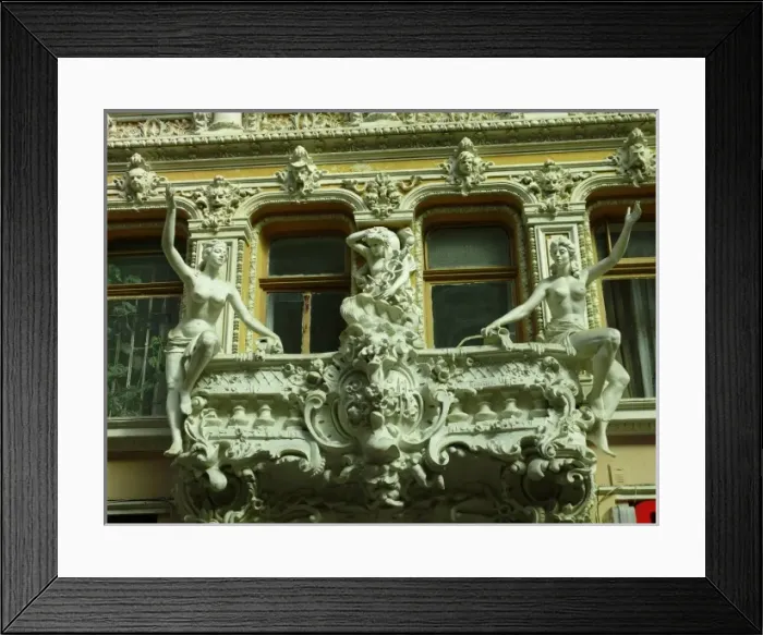 Framed Print : Sculpture on a balcony, Odessa, Ukraine